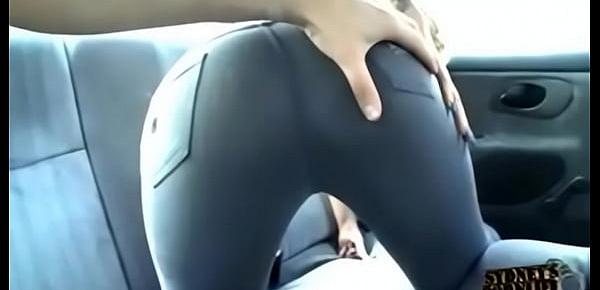  DJperfect booty white girl fucks in car